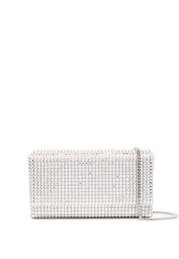 Amina Muaddi Paloma crystal-embellished clutch bag - Silber