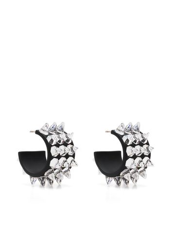 Amina Muaddi Karma spiked hoop earrings - Schwarz