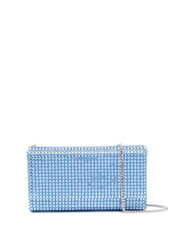 Amina Muaddi Paloma crystal-embellished clutch - Blau