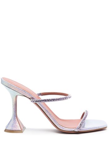 Amina Muaddi Gilda 95mm iridescent-glitter mules - Violett