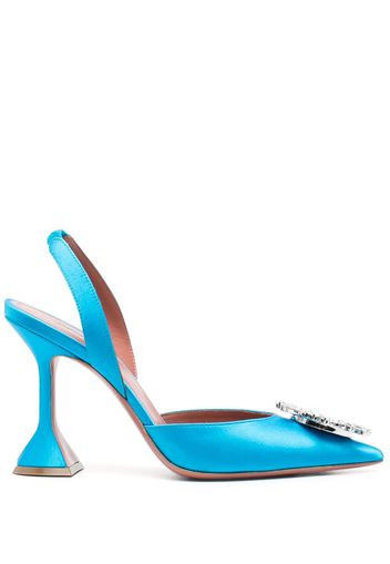 Amina Muaddi Begum 95mm satin slingback pumps - Blau