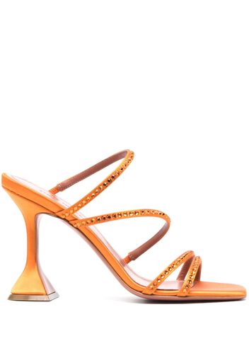 Amina Muaddi Naima Sandalen mit Kristallen 105mm - Orange