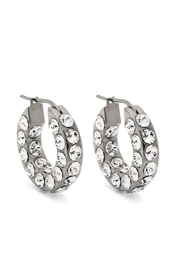 Amina Muaddi Jahleel crystal-embellished hoop earrings - Silber