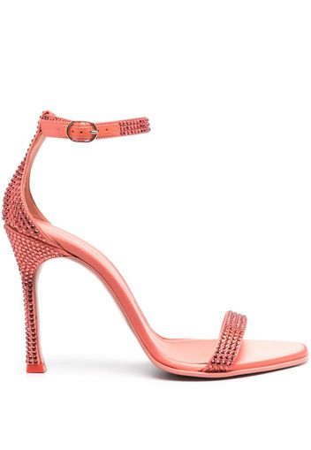 Amina Muaddi Kim 115mm crystal-embellished sandals - Orange