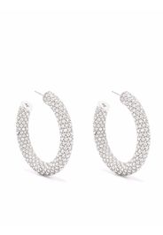 Amina Muaddi Cameron crystal-embellished hoops - WHITE