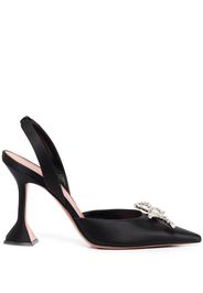 Amina Muaddi Rosie crystal-bow slingback pumps - Schwarz