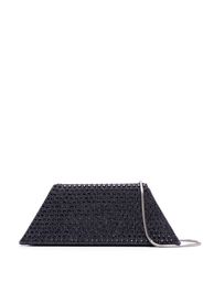 Amina Muaddi Superamini Yigit studded denim clutch - Blau