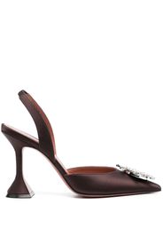 Amina Muaddi Begum Pumps mit Kristallen 110mm - Braun