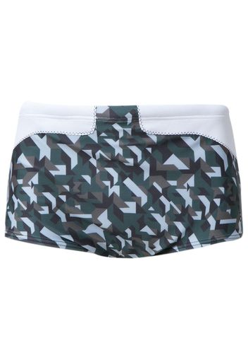 Amir Slama Badehose mit geometrischem Print - Grün