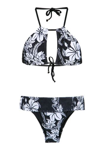 Amir Slama Bikini mit floralem Print - PRETO