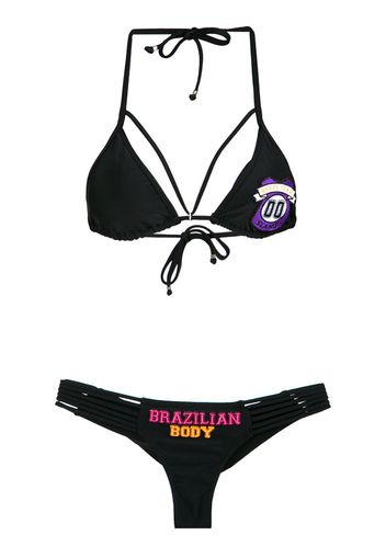 Amir Slama Bikini mit Stickerei - PRETO