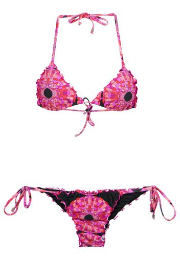 Amir Slama Triangel-Bikinioberteil mit Print - PINK