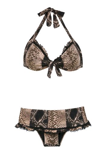 Amir Slama Bikini mit Print - Schwarz