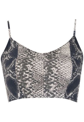 Amir Slama Cropped-Top mit Print - Braun