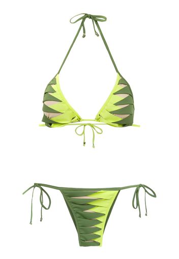 Amir Slama Bikini mit Print - Grün