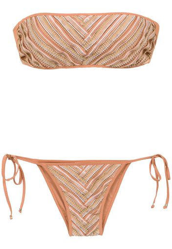 Amir Slama Bikini mit Print - Nude