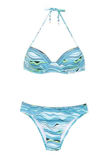 Amir Slama Bestickter Bikini - Blau