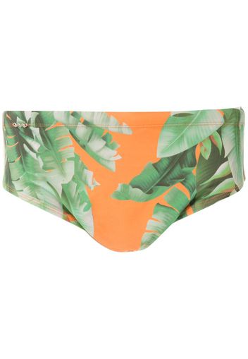 Amir Slama Badehose mit Print - Orange