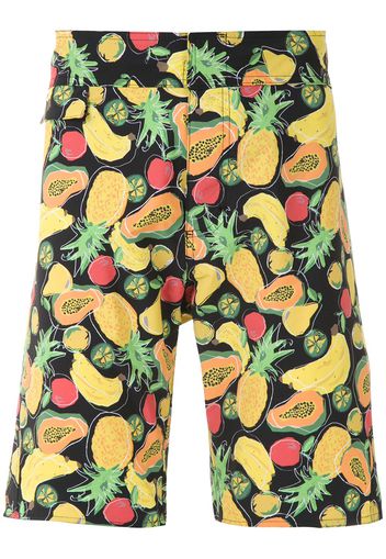 Amir Slama Badeshorts mit Früchte-Print - Schwarz