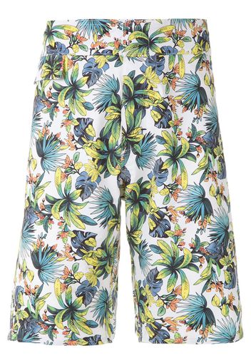 Amir Slama Badeshorts mit Blatt-Print - Weiß