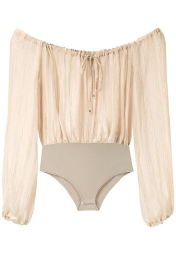 Amir Slama metallic bodysuit - Nude