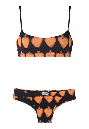 Amir Slama Bikini mit Print - Schwarz