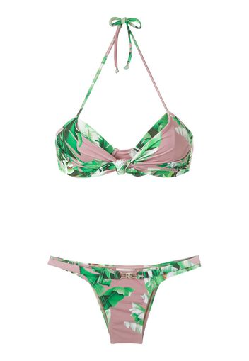 Amir Slama Bikini mit Blumen-Print - Grün