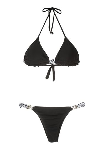 Amir Slama Bikini mit Seildetails - Schwarz