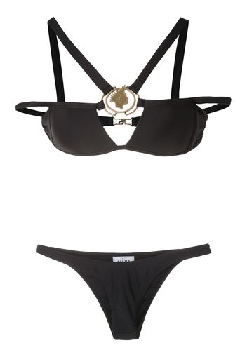 Amir Slama Bikini mit Metallic-Effekt - Schwarz