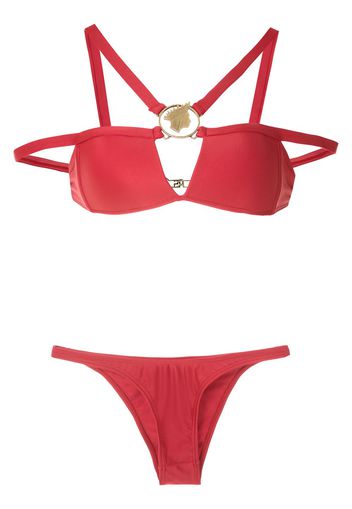 Amir Slama Bikini mit Metallic-Effekt - Rot