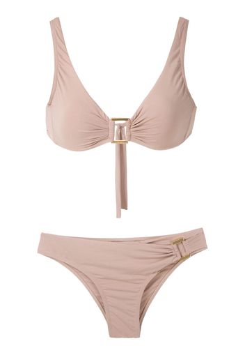 Amir Slama Bikini mit Metallic-Effekt - Nude