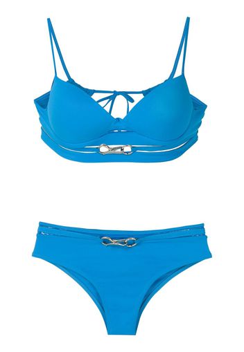 Amir Slama Bikini mit Metallic-Effekt - Blau