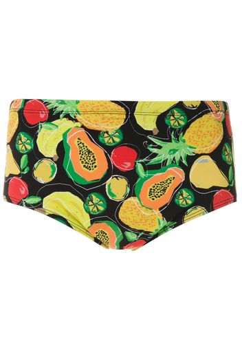 Amir Slama Badehose mit "Frutas"-Print - Schwarz