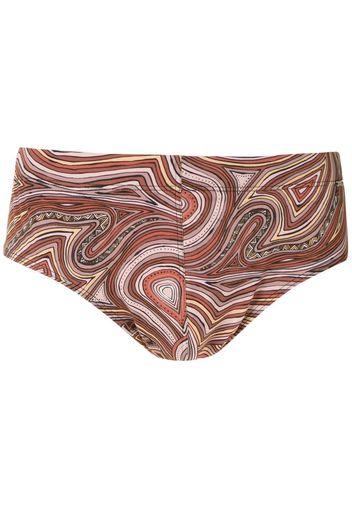 Amir Slama Badehose mit "Marajoara"-Print - Nude