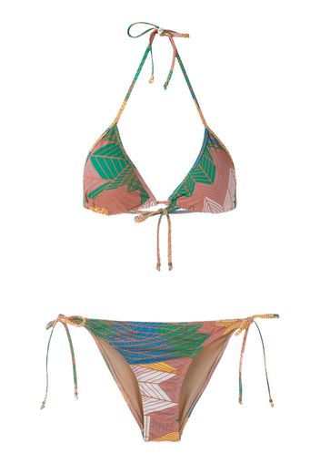 Amir Slama Triangel-Bikini mit Print - Mehrfarbig