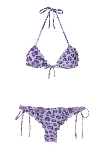 Amir Slama Bikinioberteil mit Leoparden-Print - Violett