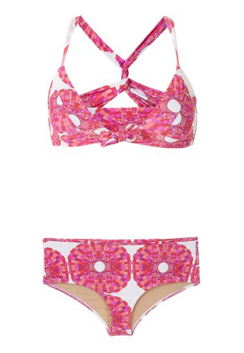 Amir Slama Bikini mit Print - Weiß