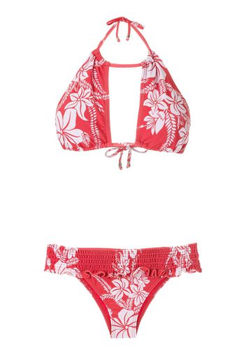 Amir Slama Bikini mit Blumen-Print - Rot