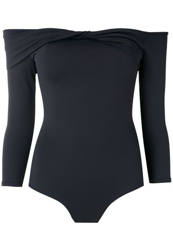 Amir Slama Schulterfreier Playsuit - Schwarz