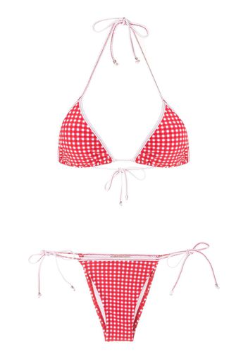 Amir Slama Triangel-Bikini mit Print - Rosa