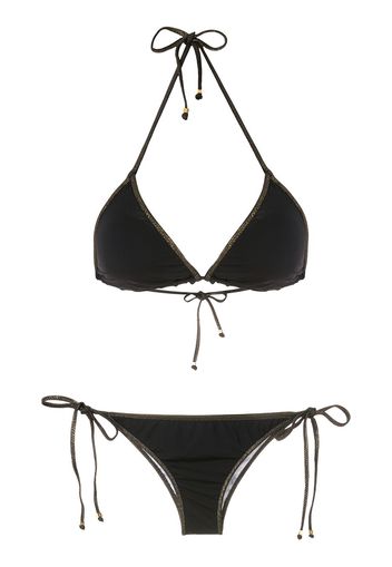 Amir Slama Bikini mit Metallic-Effekt - Schwarz