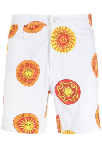 Amir Slama Shorts mit Sol-Print - Weiß