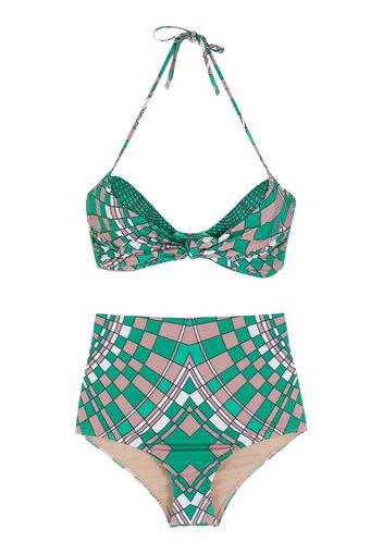 Amir Slama Bikini mit geometrischem Print - Grün