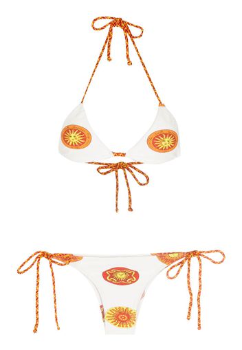 Amir Slama Bikini mit Print - Weiß