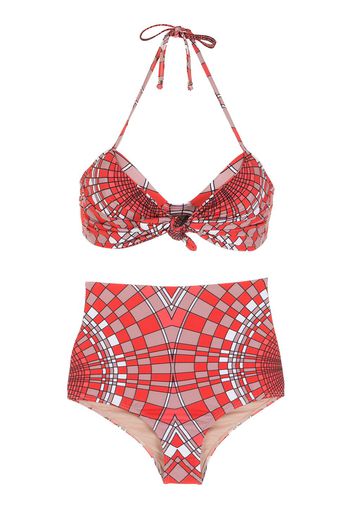 Amir Slama Bikini mit geometrischem Print - Rot