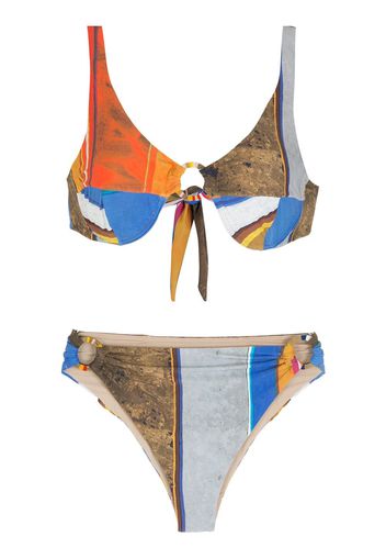 Amir Slama Gestreifter Bikini - Blau