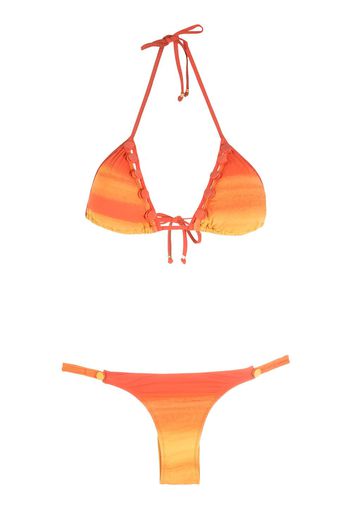 Amir Slama Bikini mit Ombré-Streifen - Orange