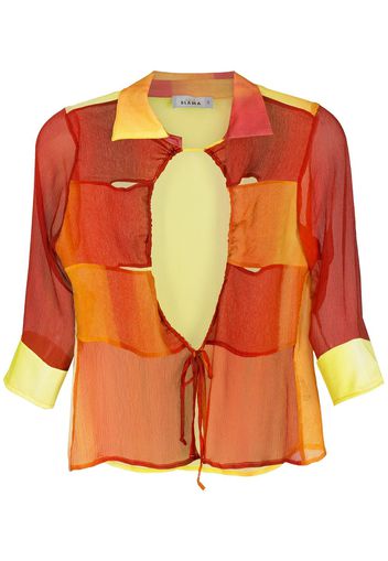 Amir Slama Seidenhemd mit Cut-Out - Orange