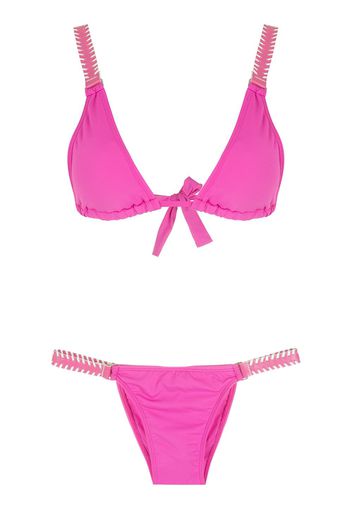 Amir Slama Bikini mit Ziernähten - Rosa