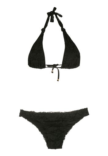 Amir Slama Neckholder-Bikini aus Spitze - Schwarz